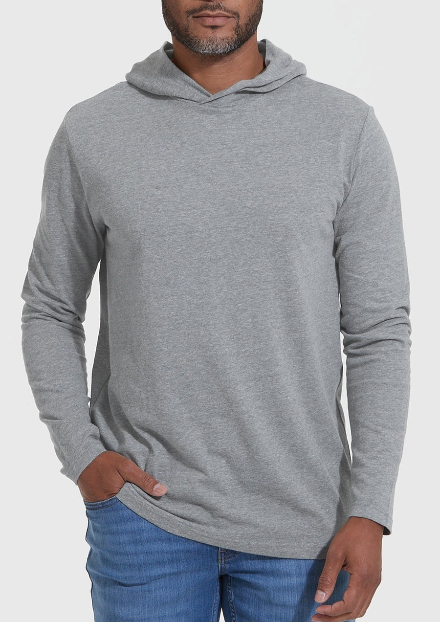 Long Sleeve Hooded Tee (Heather Grey)