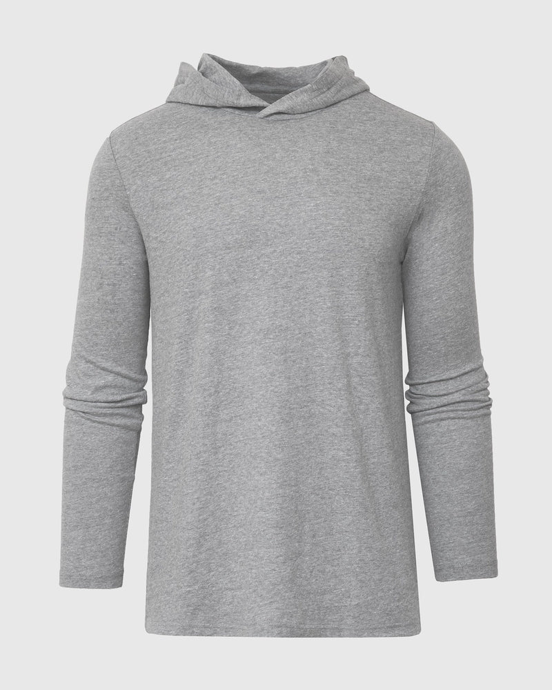 Long Sleeve Hooded Tee (Heather Grey)