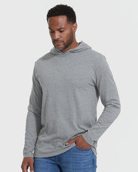 Long Sleeve Hooded Tee (Heather Grey)