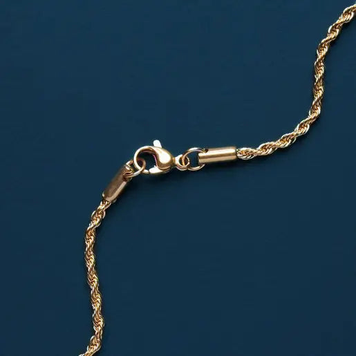 Gold Ring Necklace On Rope Style Chain