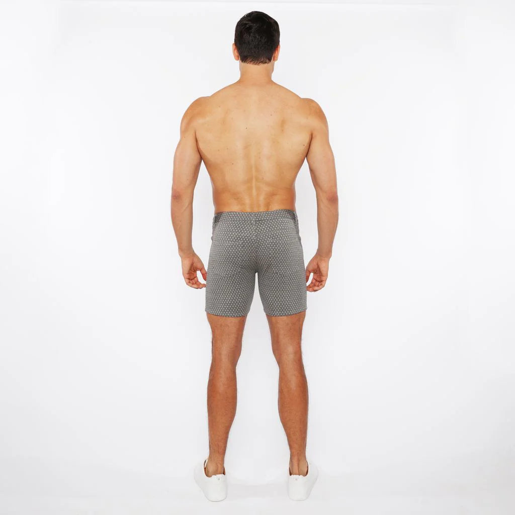 5" 5-Pocket Jean Short (Grey Mini Diamond)