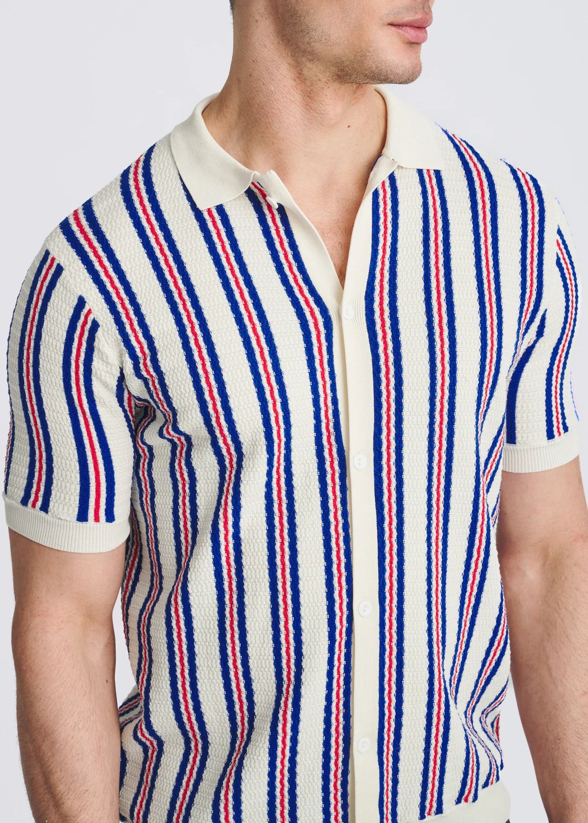 Silk/Tencel Button Front Shirt (Off-White)