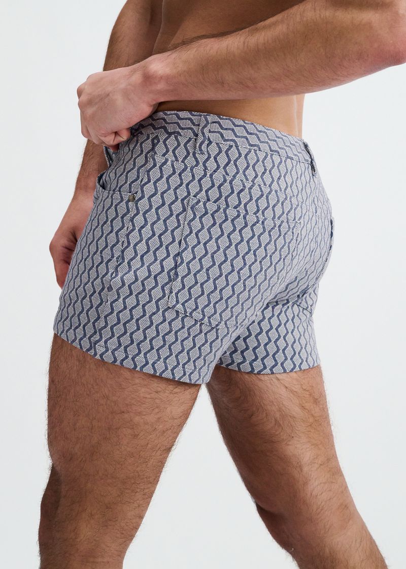 3" Textured Jacquard Knit Shorts (Blue)