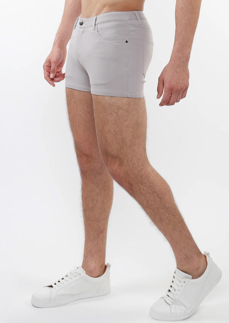 Stretch Knit Jean Short 3" Inseam (Silver Stone)