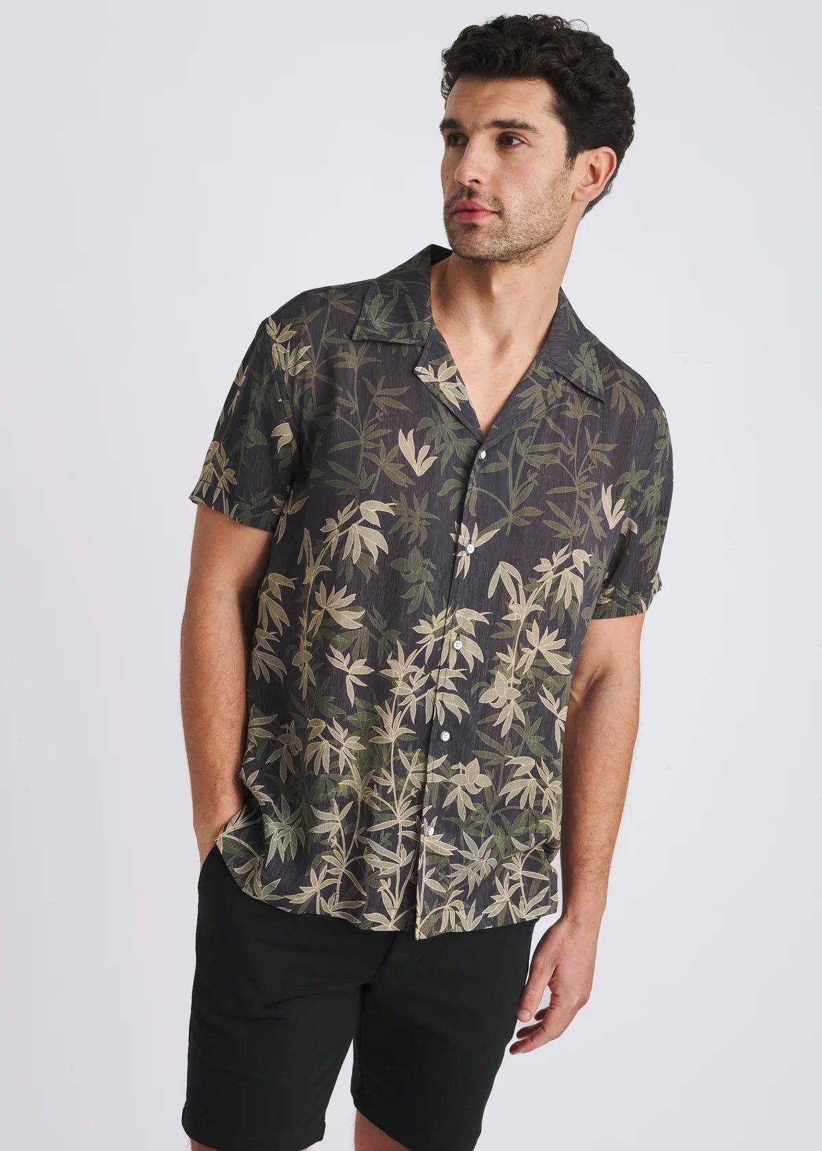 Modal Border Shirt (Khaki/Ranger Fauna)
