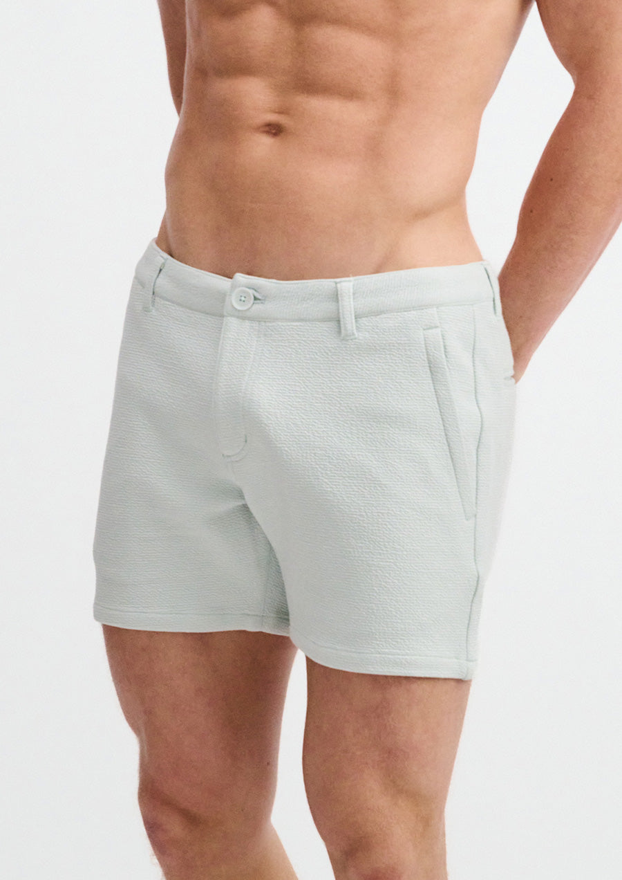 Textured Knit Chino Shorts (Stream)