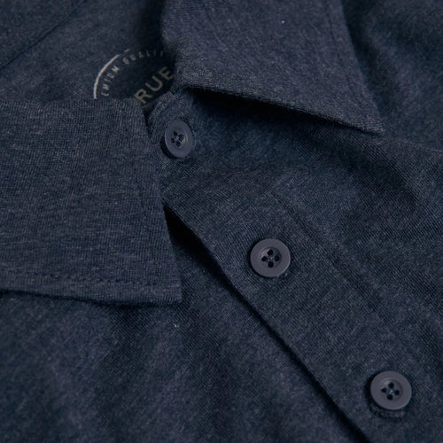 Short Sleeve Polo (Heather Navy)