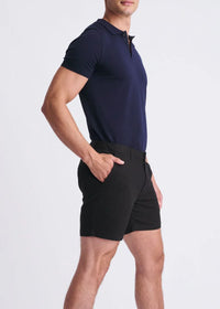 Textured Stretch Chino Short (Black)