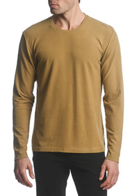 Stretch Knit Long Sleeve Pullover (Curry)