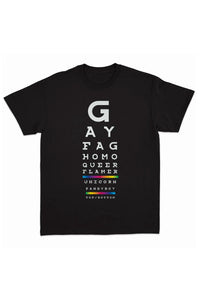 Gay Eye Chart Tee (Black)