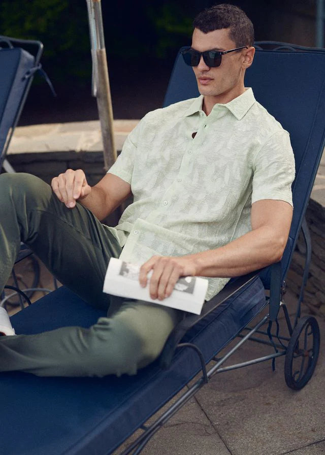 Lightweight Jacquard Shirt (Cool Mint)