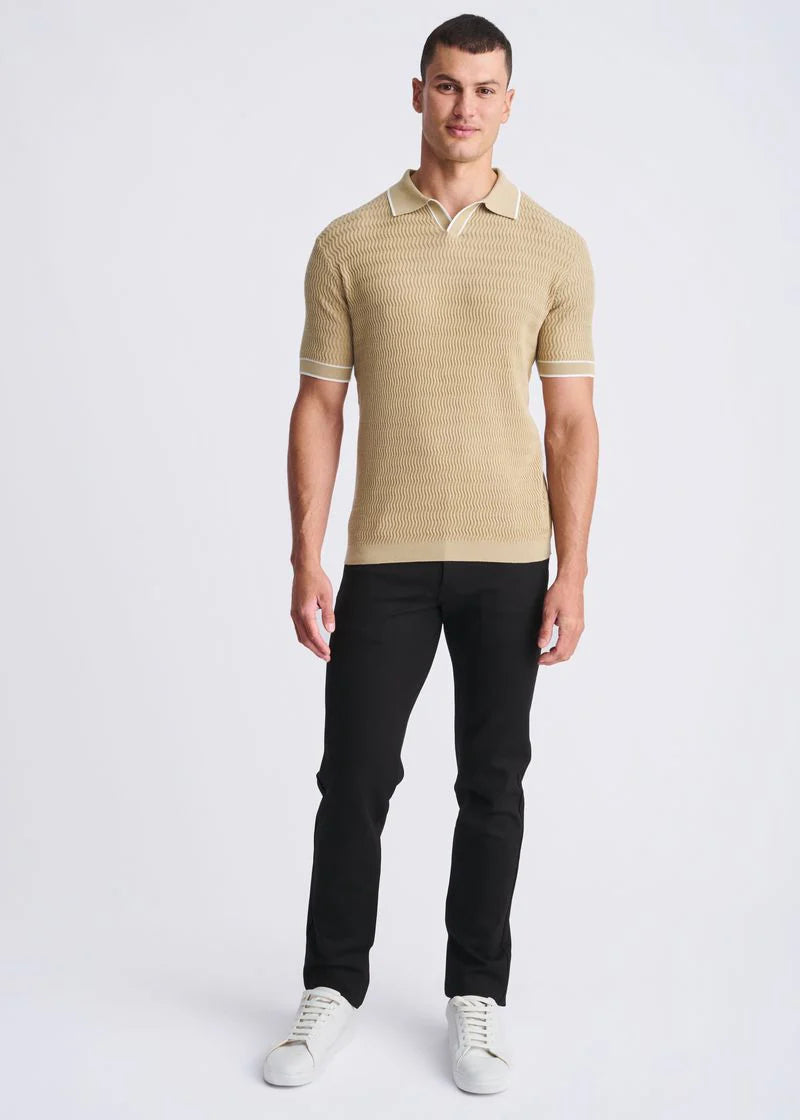 Johnny Collar Knit Polo (Nutmeg)
