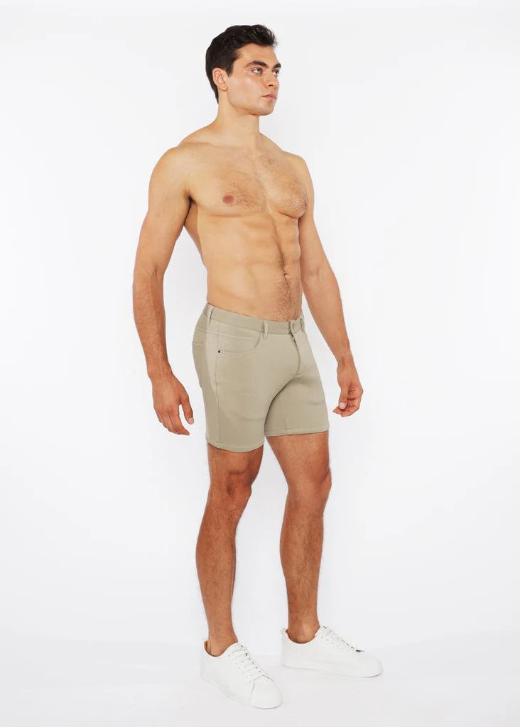 Textured Fine Cord Shorts (Macchiato)