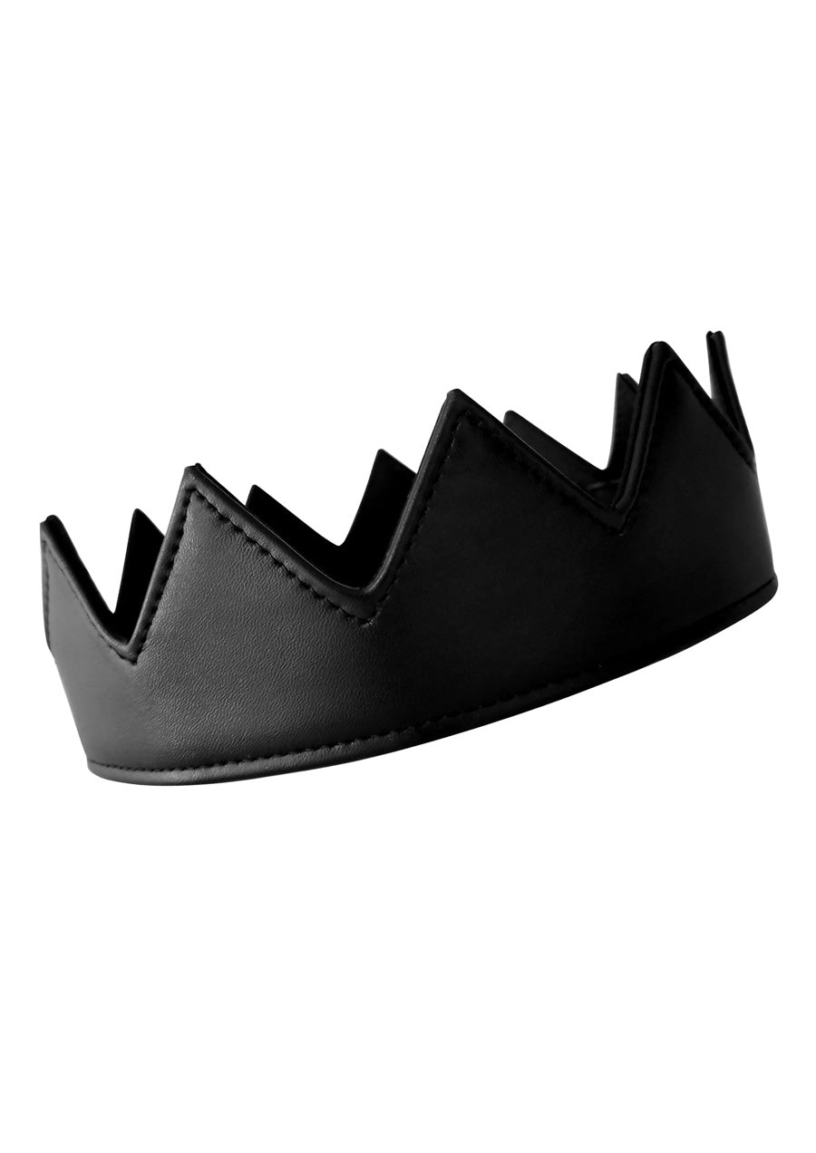 Faux Leather Crown (Black)