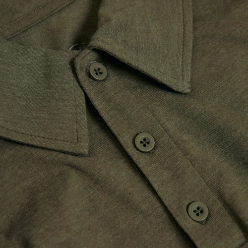 Short Sleeve Polo (Heather Military Green)