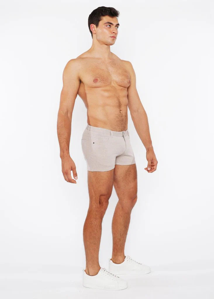 3" Two-Tone Melange Knit Short (Burnt Biscuit)