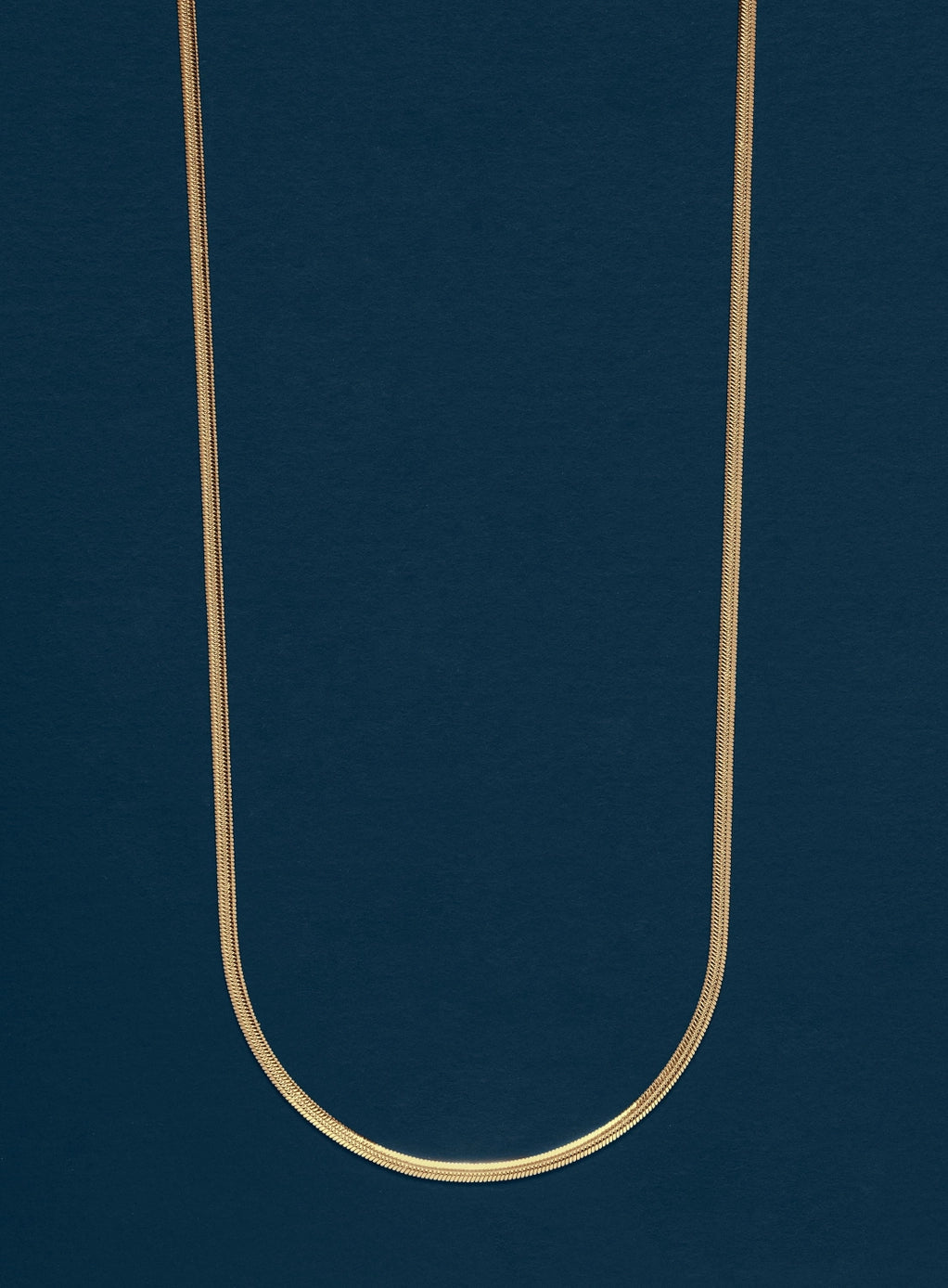 2mm 14k Gold Plated Herringbone Chain Necklace