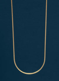 2mm 14k Gold Plated Herringbone Chain Necklace