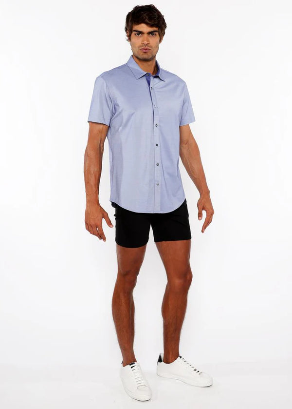 Stretch Jersey Knit Shirt (Riviera Blue)
