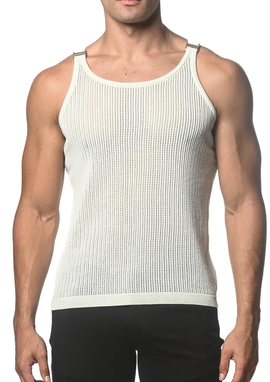 Knitted Tank with Clips (Milky)