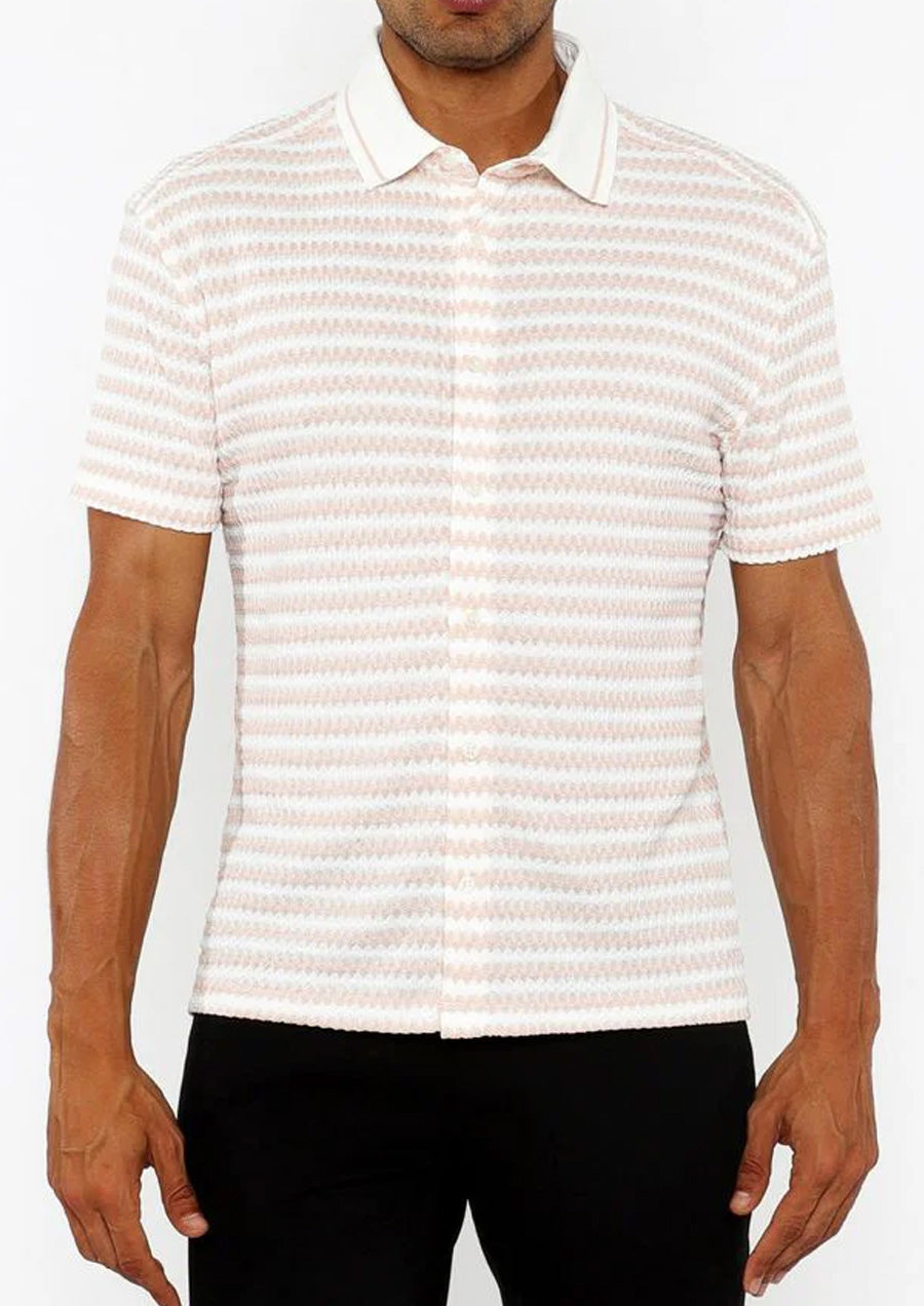 Zigzag Knit Shirt (Parfait/White)