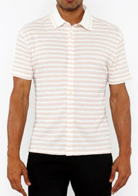 Zigzag Knit Shirt (Parfait/White)
