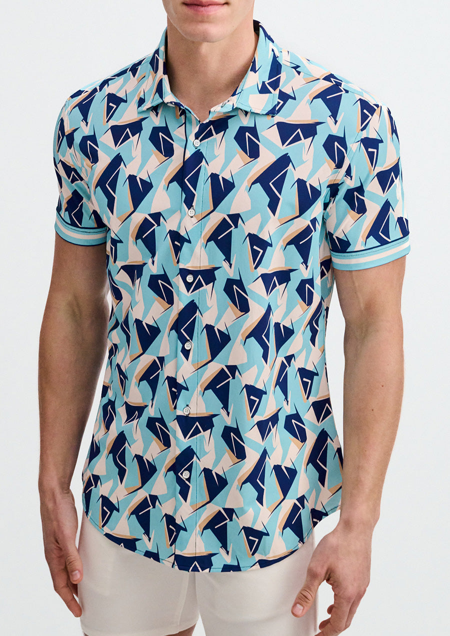 Performance Short Sleeved Shirt (Mirage/Cobalt)