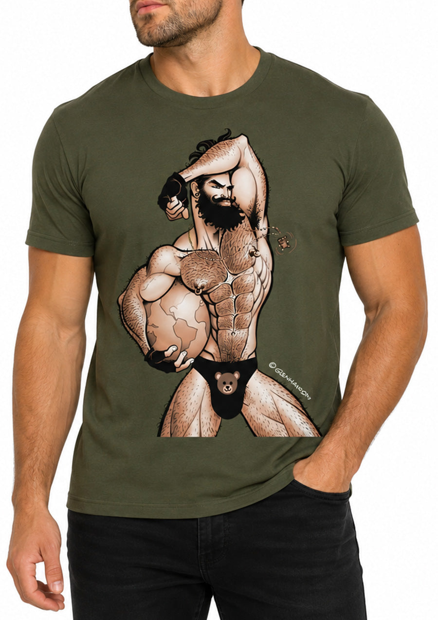 World Bear Tee (Military Green)