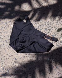 Double Strap Swim Brief (Black)