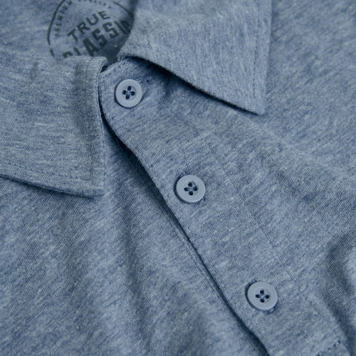 Short Sleeve Polo (Heather Indigo)