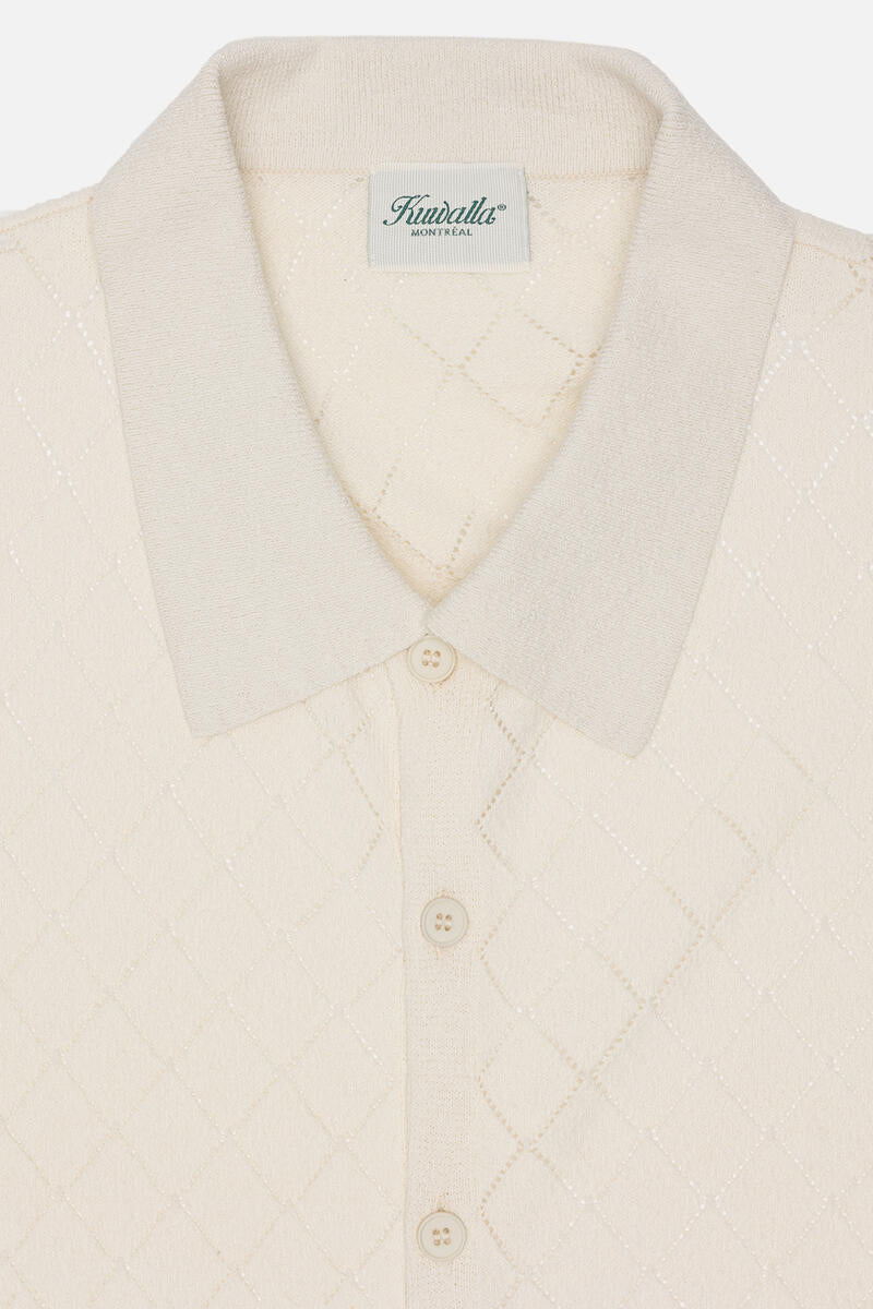 Knitted Polo Shirt (Cream)