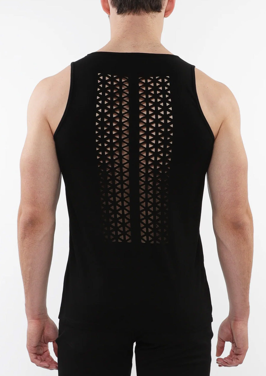 Triangle Laser Cut Tank (Black)