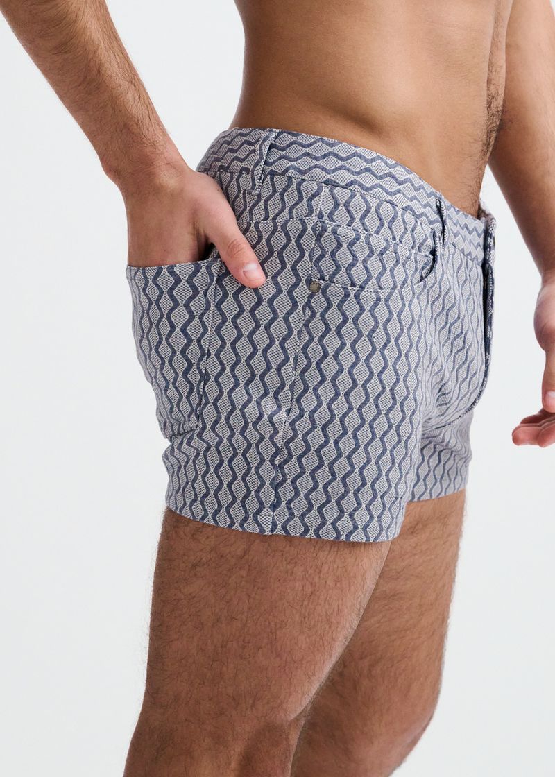 3" Textured Jacquard Knit Shorts (Blue)