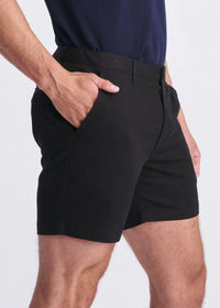 Textured Stretch Chino Short (Black)