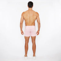 Linen Look Stretch Knit Shorts (Pink Bud)