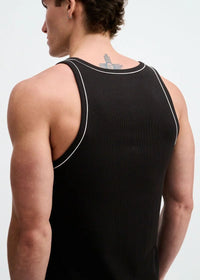 Cotton/Tencel Tank w/Fine Piping (Black)