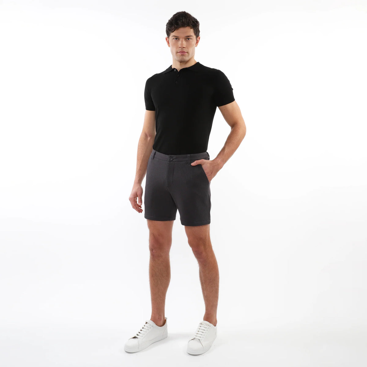 6" Inseam Textured Stretch Knit Short (Satellite)