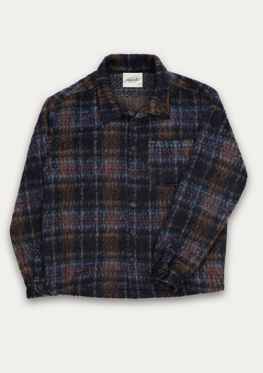 Faux Mohair Shirt (Navy)