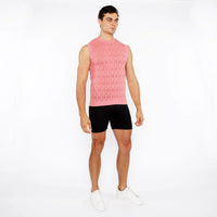 Open-Knit Diamond Vest (Peach Amber)