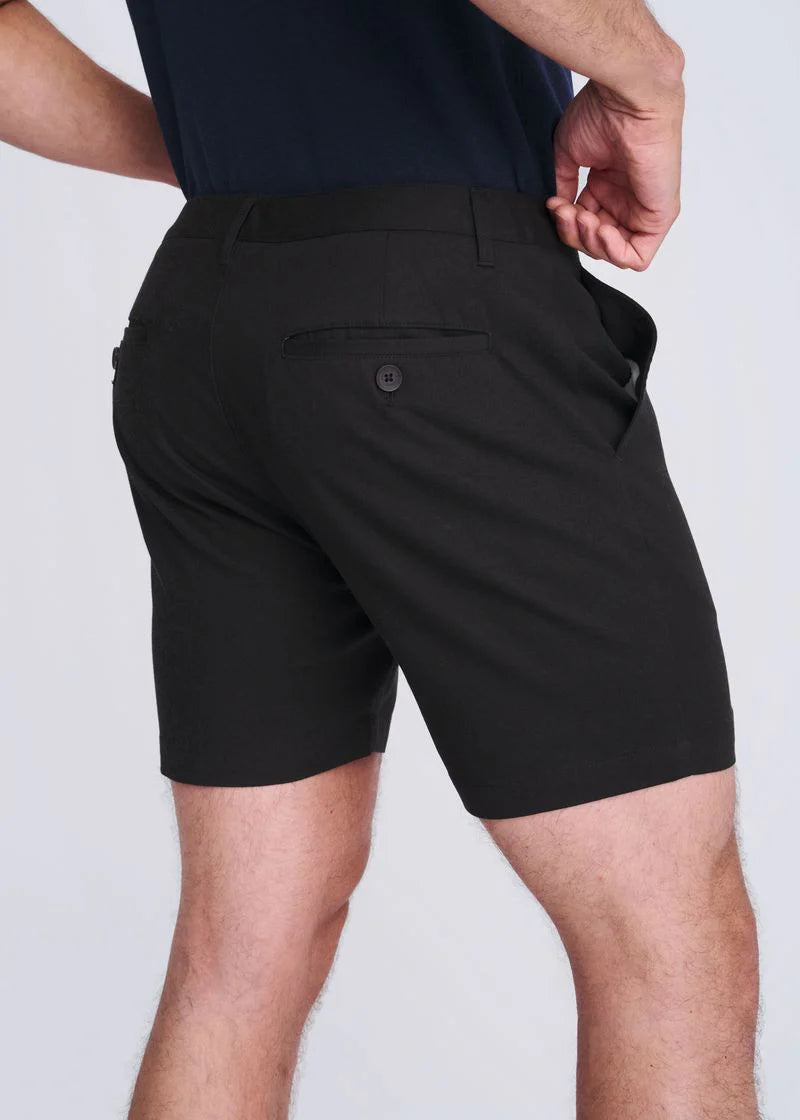 Textured Stretch Chino Short (Black)