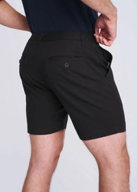 Textured Stretch Chino Short (Black)