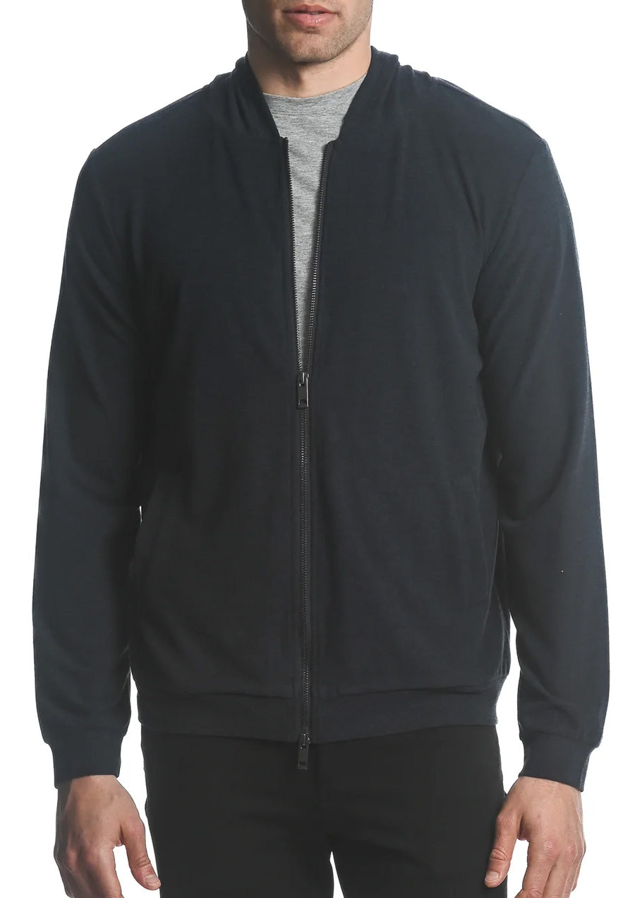 Stretch Knit Zip-Up Hoodie (Midnight)