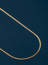 2mm 14k Gold Plated Herringbone Chain Necklace