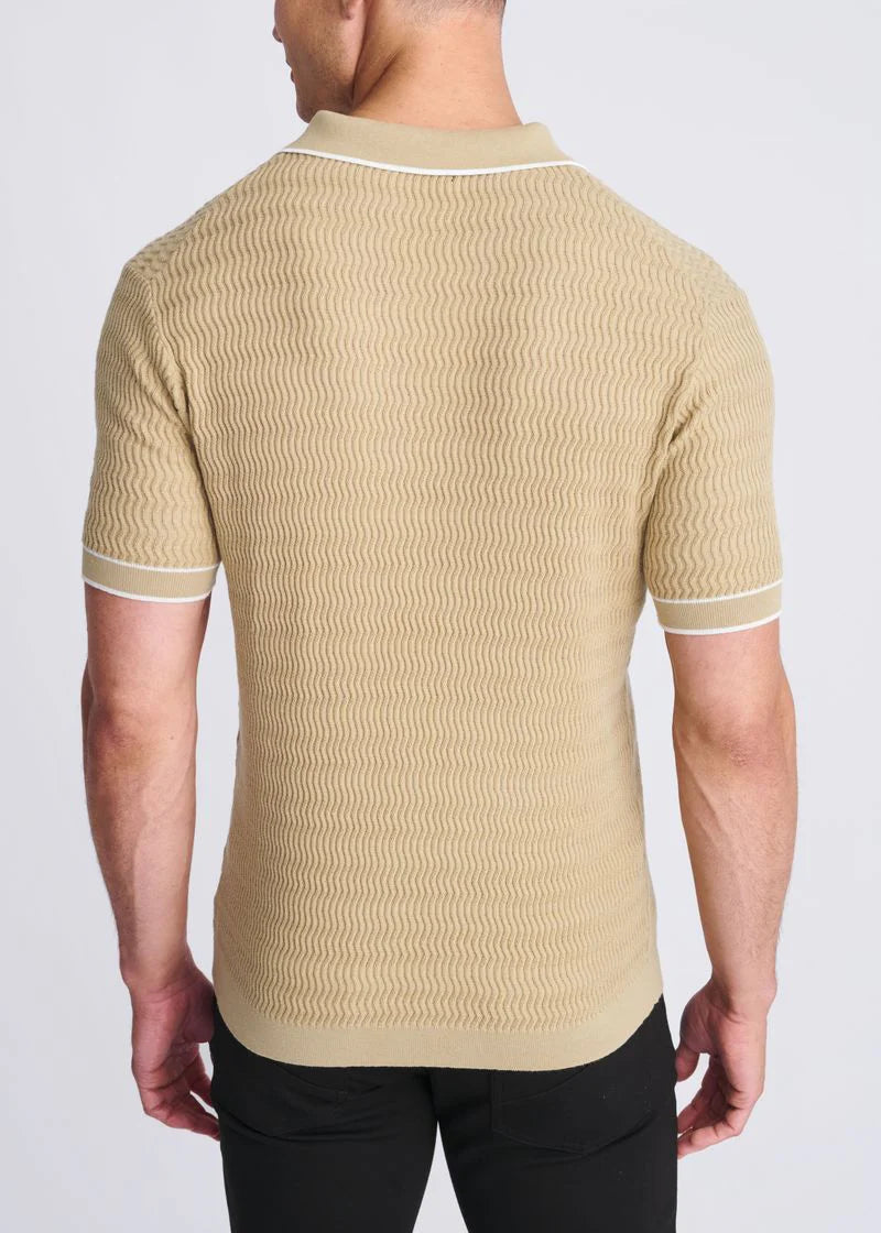 Johnny Collar Knit Polo (Nutmeg)