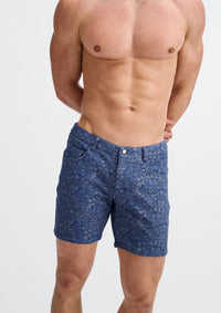 Jacquard Knit Shorts (Floral Powdered Blue)