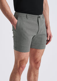 Textured Stretch Chino Short (Black/White)