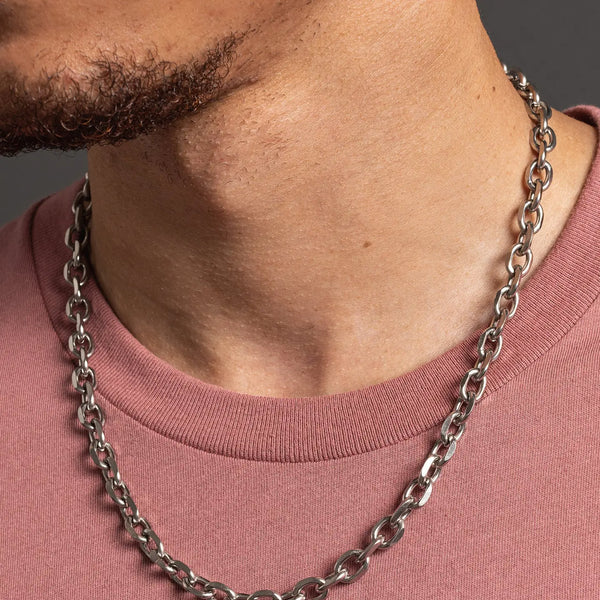 Waterproof 8mm Thick Cable Style Chain Necklace
