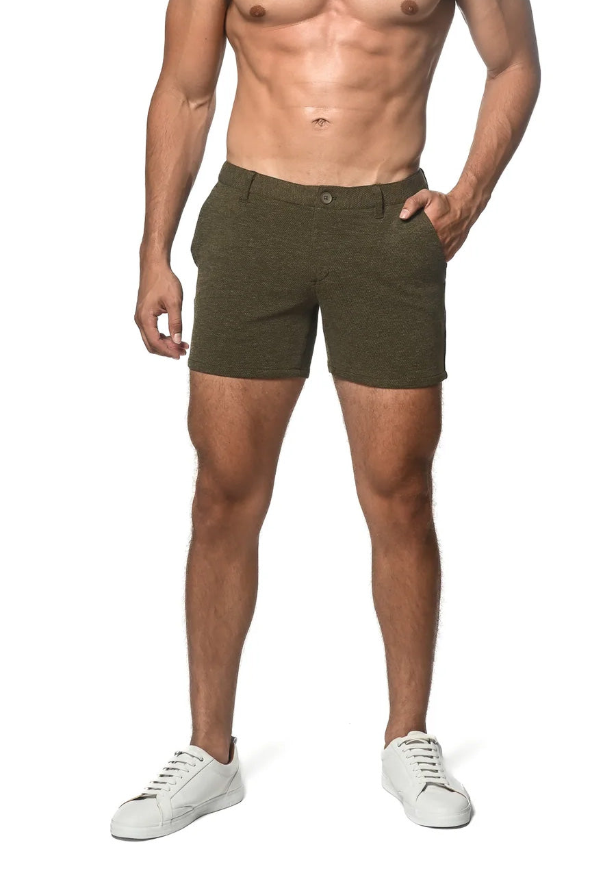 5" Textured Chino Shorts (Army)