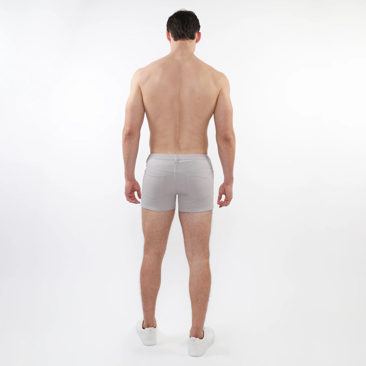 Stretch Knit Jean Short 3" Inseam (Silver Stone)