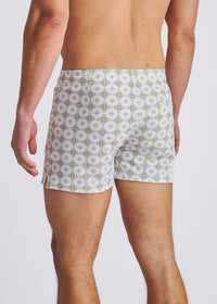 Printed Seersucker Swim Shorts (Slate/Latte)